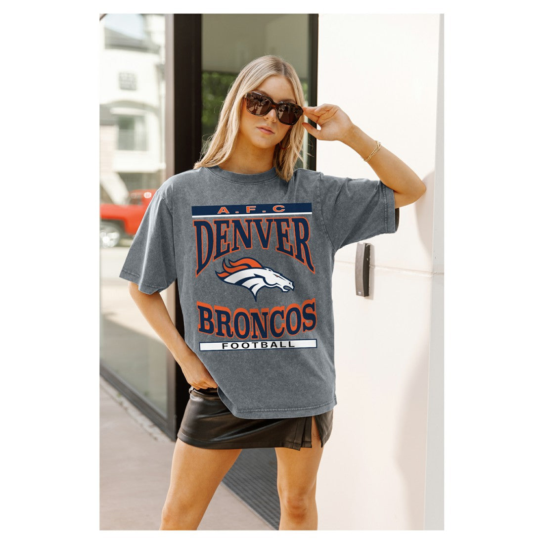 Gameday Couture Women's Oversized Classic Grind Washed T-Shirt - Denver Broncos