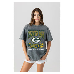 Gameday Couture Women's Oversized Classic Grind Washed T-Shirt - Green Bay Packers