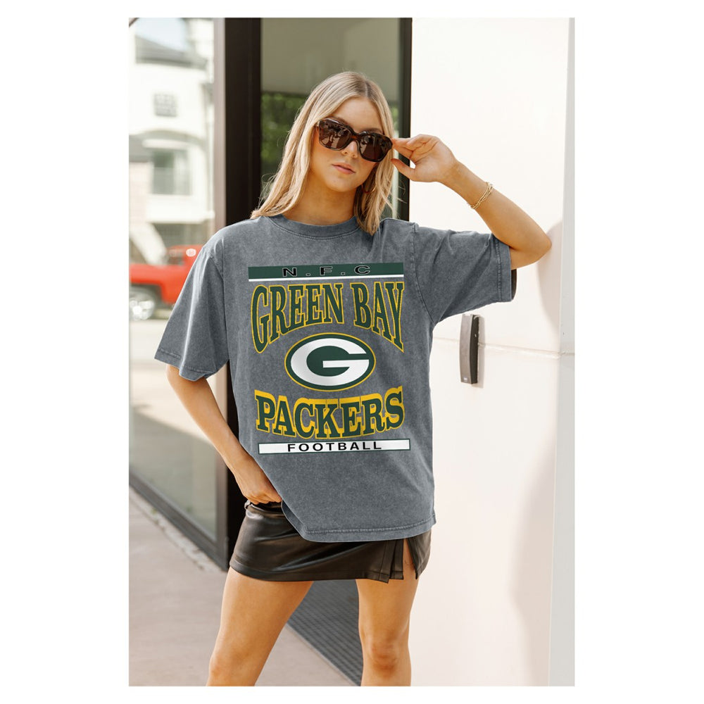 Gameday Couture Women's Oversized Classic Grind Washed T-Shirt - Green Bay Packers