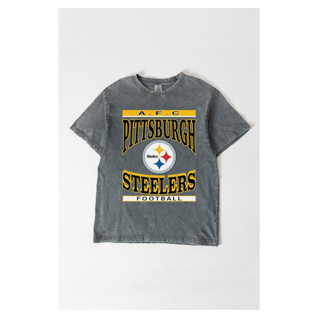 Gameday Couture Women's Oversized Classic Grind Washed T-Shirt - Pittsburgh Steelers