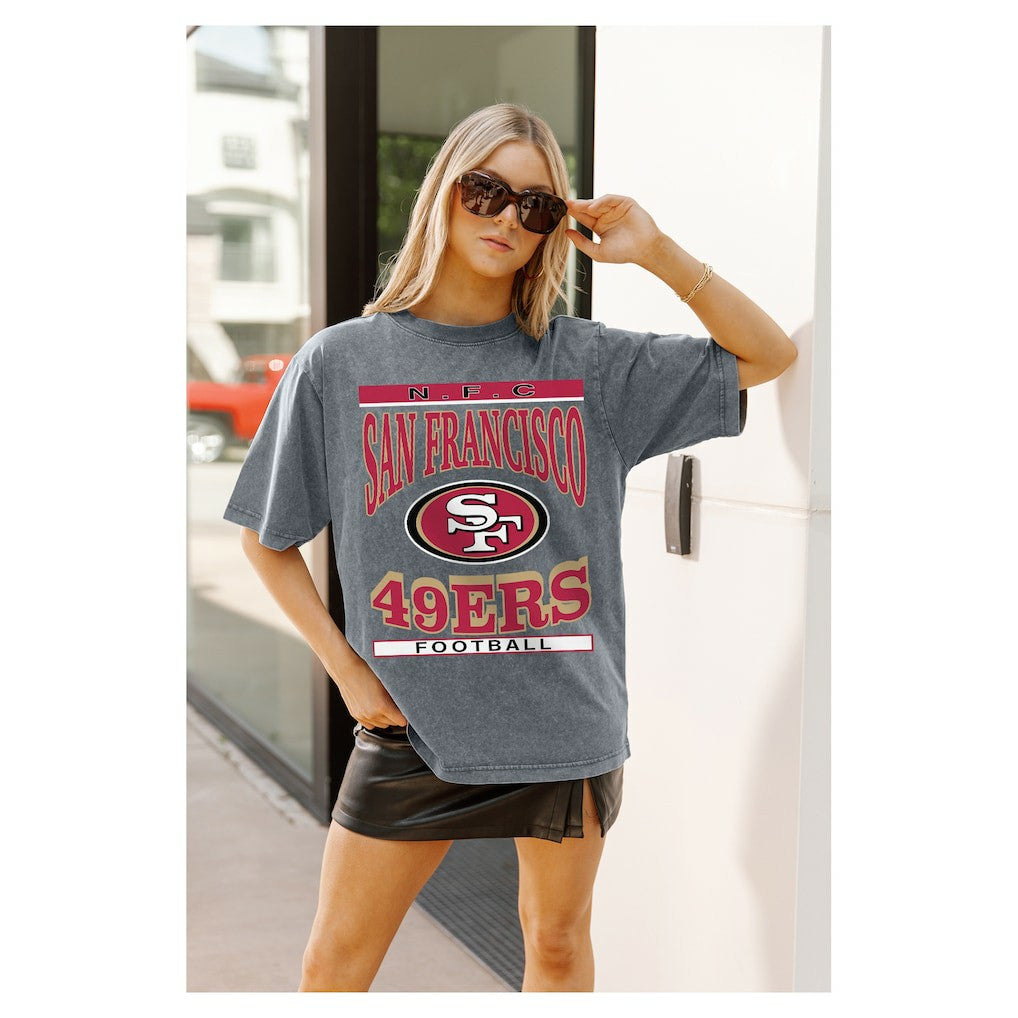 Gameday Couture Women's Oversized Classic Grind Washed T-Shirt - San Francisco 49ers