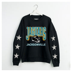 Gameday Couture Women's Pure Victory Rhinestud Star-Sleeve Pullover Sweatshirt - Jacksonville Jaguars