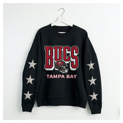 Gameday Couture Women's Pure Victory Rhinestud Star-Sleeve Pullover Sweatshirt - Tampa Bay Buccaneers