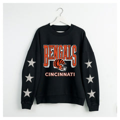 Gameday Couture Women's Pure Victory Rhinestud Star-Sleeve Pullover Sweatshirt - Cincinnati Bengals