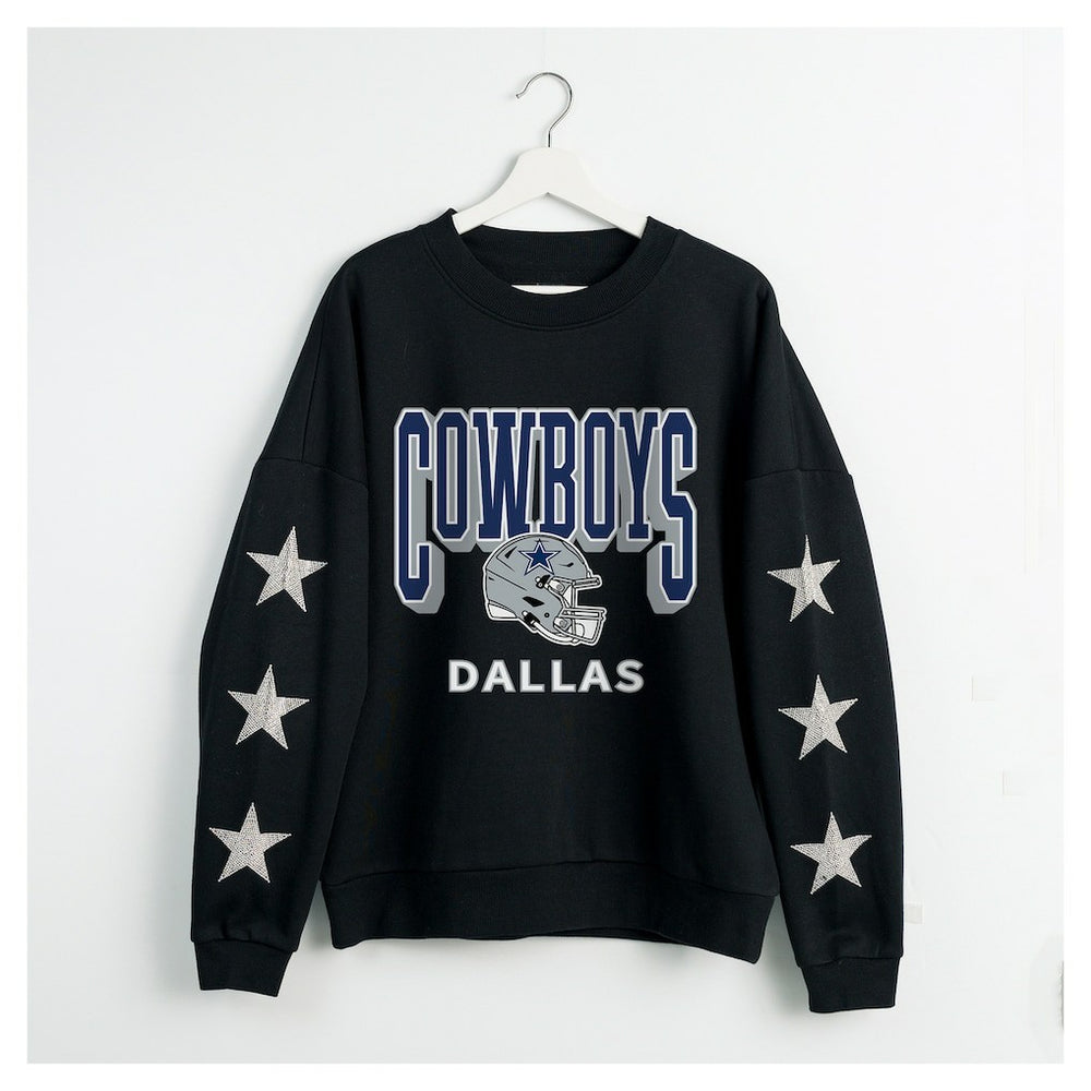 Gameday Couture Women's Pure Victory Rhinestud Star-Sleeve Pullover Sweatshirt - Dallas Cowboys