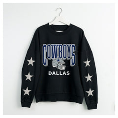 Gameday Couture Women's Pure Victory Rhinestud Star-Sleeve Pullover Sweatshirt - Dallas Cowboys
