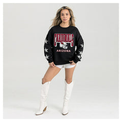 Gameday Couture Women's Pure Victory Rhinestud Star-Sleeve Pullover Sweatshirt - Arizona Cardinals