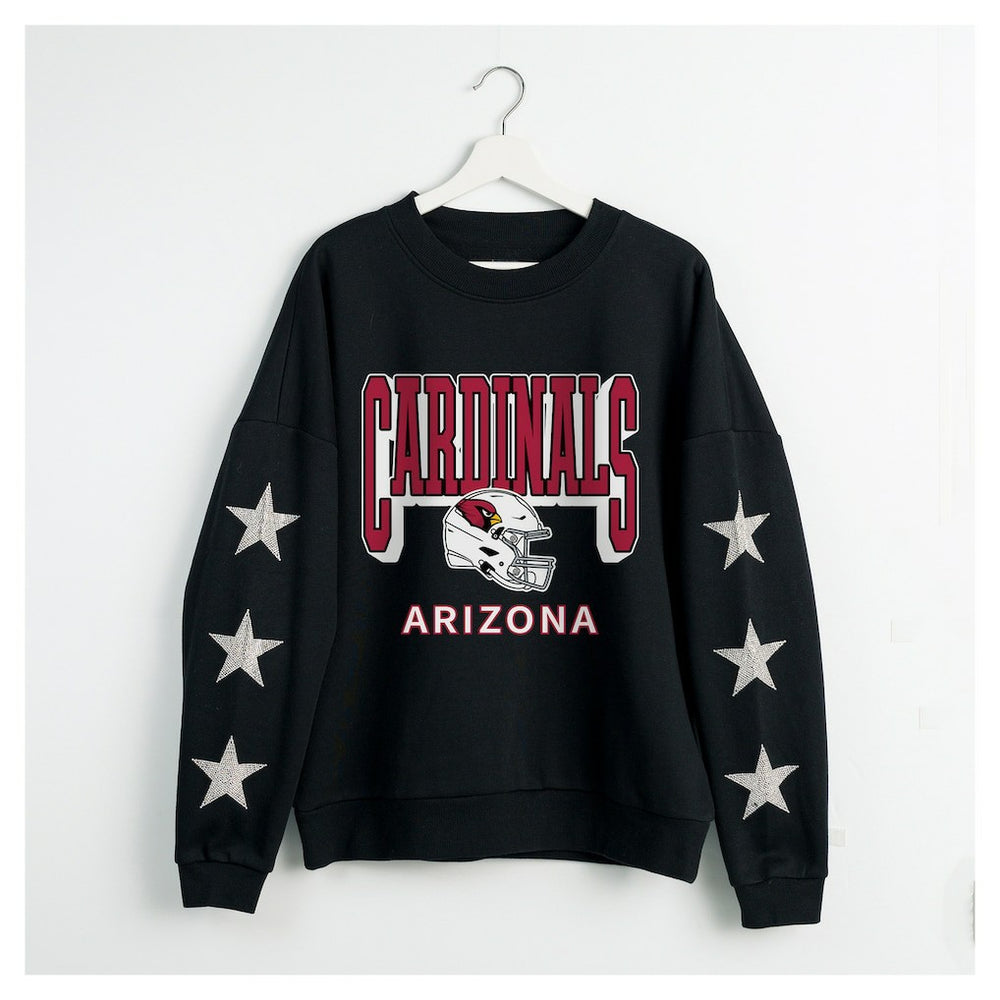 Gameday Couture Women's Pure Victory Rhinestud Star-Sleeve Pullover Sweatshirt - Arizona Cardinals
