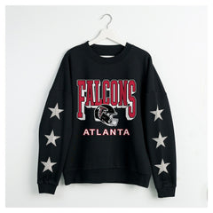 Gameday Couture Women's Pure Victory Rhinestud Star-Sleeve Pullover Sweatshirt - Atlanta Falcons