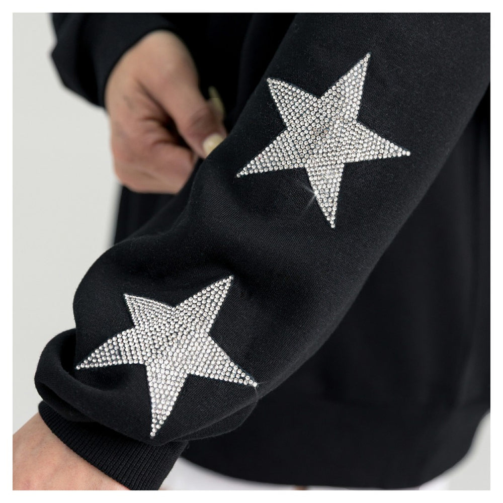 Gameday Couture Women's Pure Victory Rhinestud Star-Sleeve Pullover Sweatshirt - Houston Texans