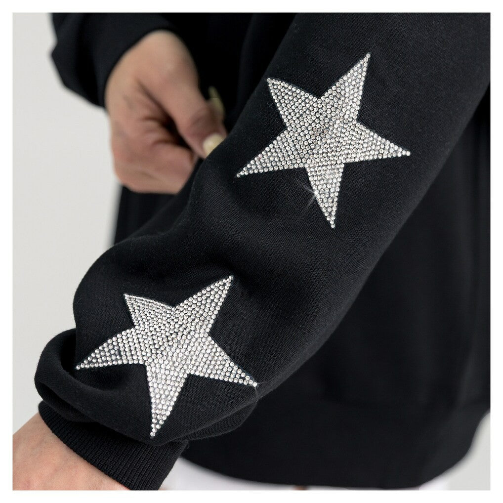 Gameday Couture Women's Pure Victory Rhinestud Star-Sleeve Pullover Sweatshirt - Green Bay Packers