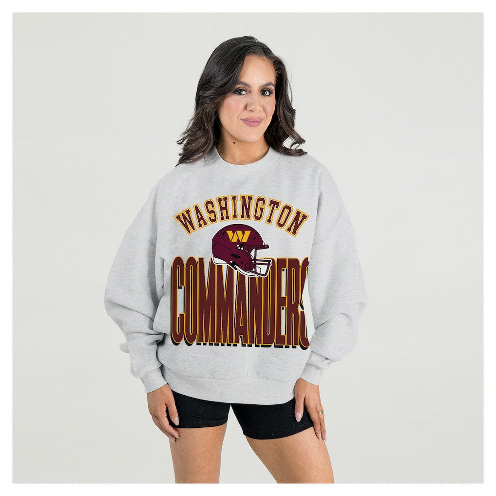 Gameday Couture Women's Fierce Focus Premium Oversized Fleece Pullover Sweatshirt - Washington Commanders