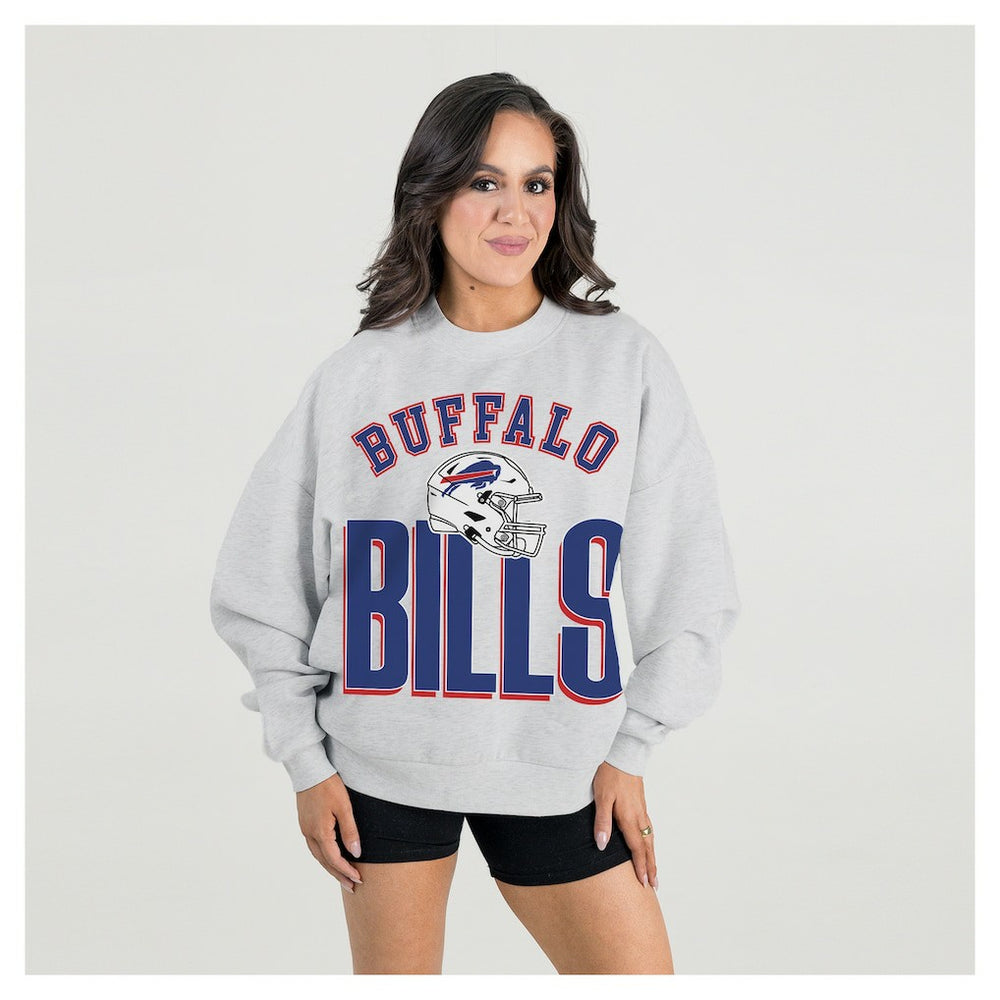 Gameday Couture Women's Fierce Focus Premium Oversized Fleece Pullover Sweatshirt - Buffalo Bills