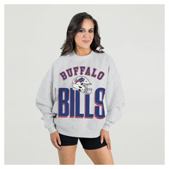 Gameday Couture Women's Fierce Focus Premium Oversized Fleece Pullover Sweatshirt - Buffalo Bills