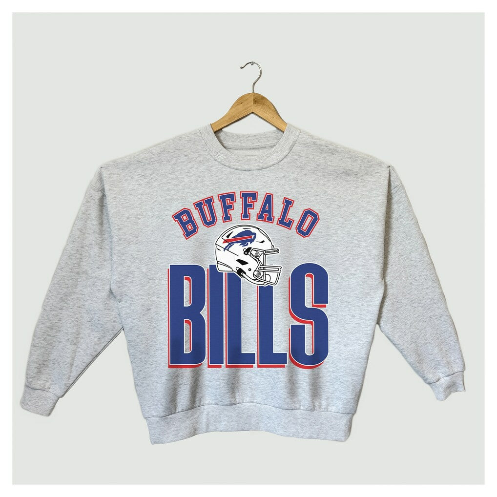 Gameday Couture Women's Fierce Focus Premium Oversized Fleece Pullover Sweatshirt - Buffalo Bills