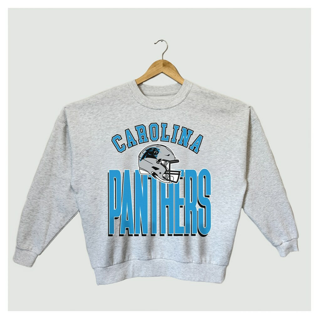 Gameday Couture Women's Fierce Focus Premium Oversized Fleece Pullover Sweatshirt - Carolina Panthers