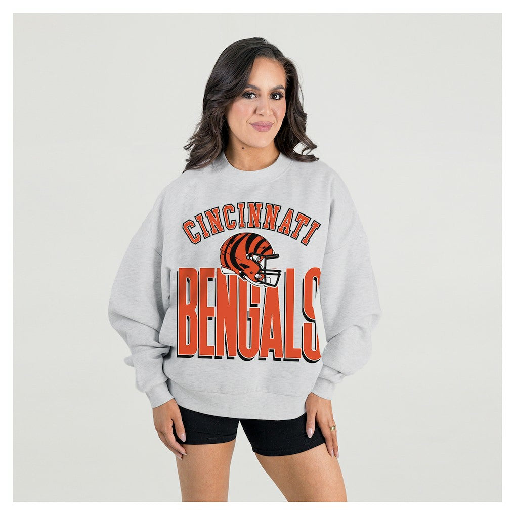 Gameday Couture Women's Fierce Focus Premium Oversized Fleece Pullover Sweatshirt - Cincinnati Bengals