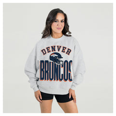 Gameday Couture Women's Fierce Focus Premium Oversized Fleece Pullover Sweatshirt - Denver Broncos