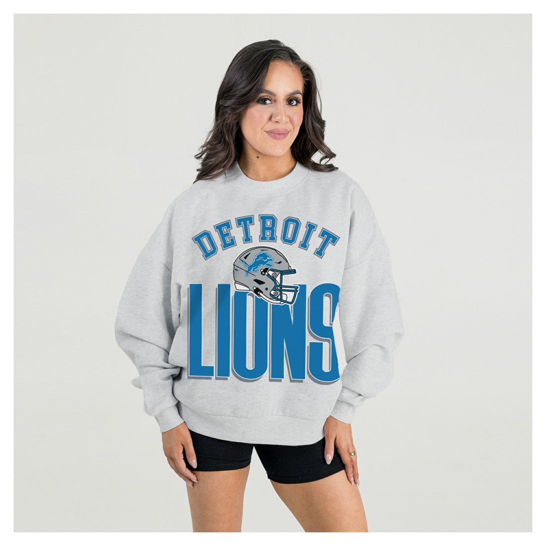 Gameday Couture Women's Fierce Focus Premium Oversized Fleece Pullover Sweatshirt - Detroit Lions