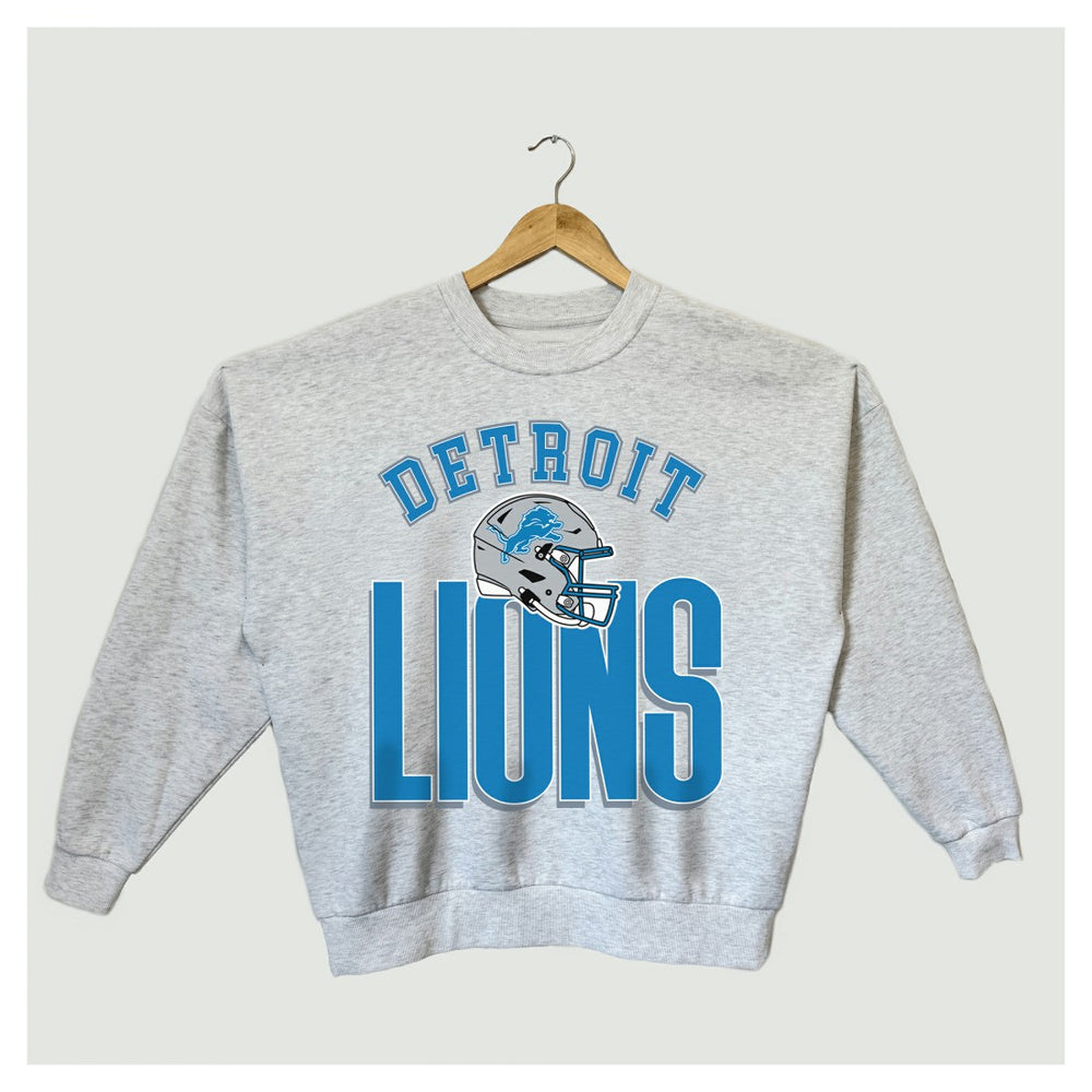 Gameday Couture Women's Fierce Focus Premium Oversized Fleece Pullover Sweatshirt - Detroit Lions