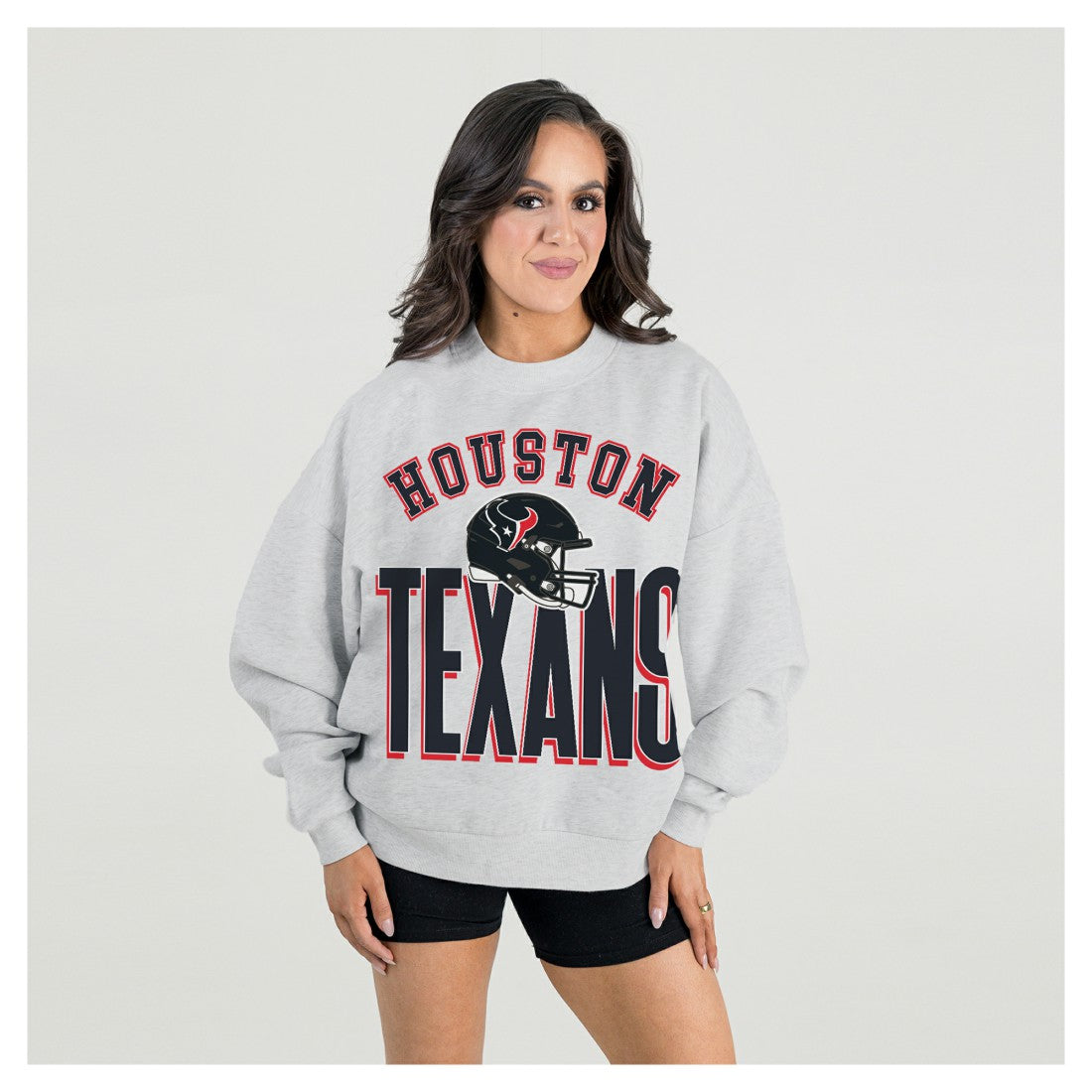 Gameday Couture Women's Fierce Focus Premium Oversized Fleece Pullover Sweatshirt - Houston Texans