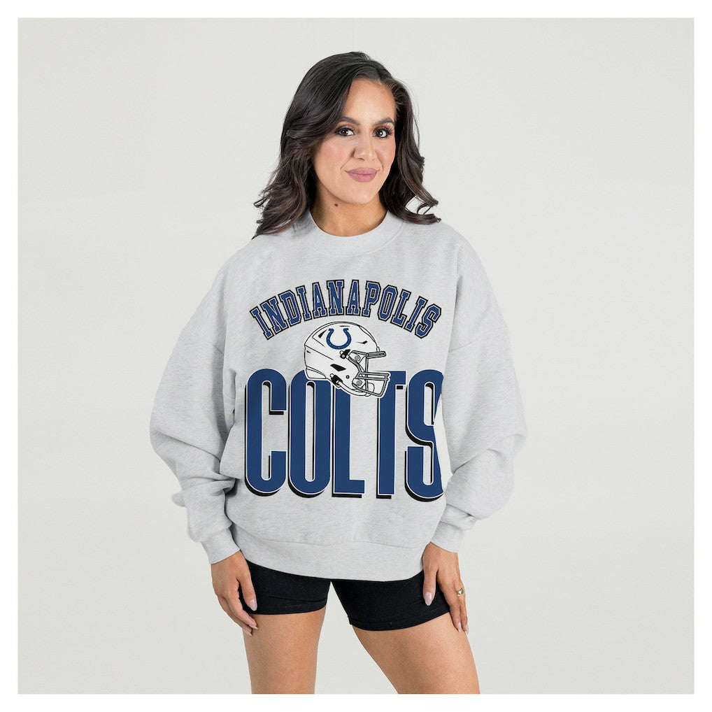 Gameday Couture Women's Fierce Focus Premium Oversized Fleece Pullover Sweatshirt - Indianapolis Colts