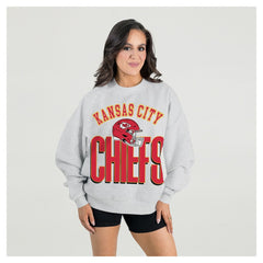 Gameday Couture Women's Fierce Focus Premium Oversized Fleece Pullover Sweatshirt - Kansas City Chiefs