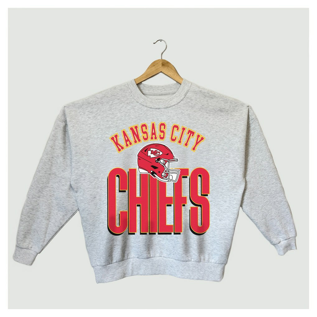 Gameday Couture Women's Fierce Focus Premium Oversized Fleece Pullover Sweatshirt - Kansas City Chiefs