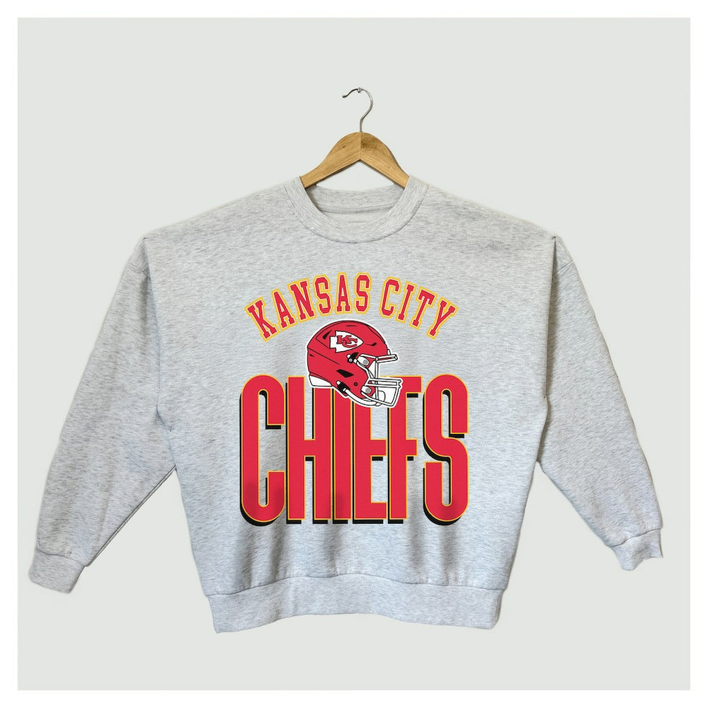 Gameday Couture Women's Fierce Focus Premium Oversized Fleece Pullover Sweatshirt - Kansas City Chiefs