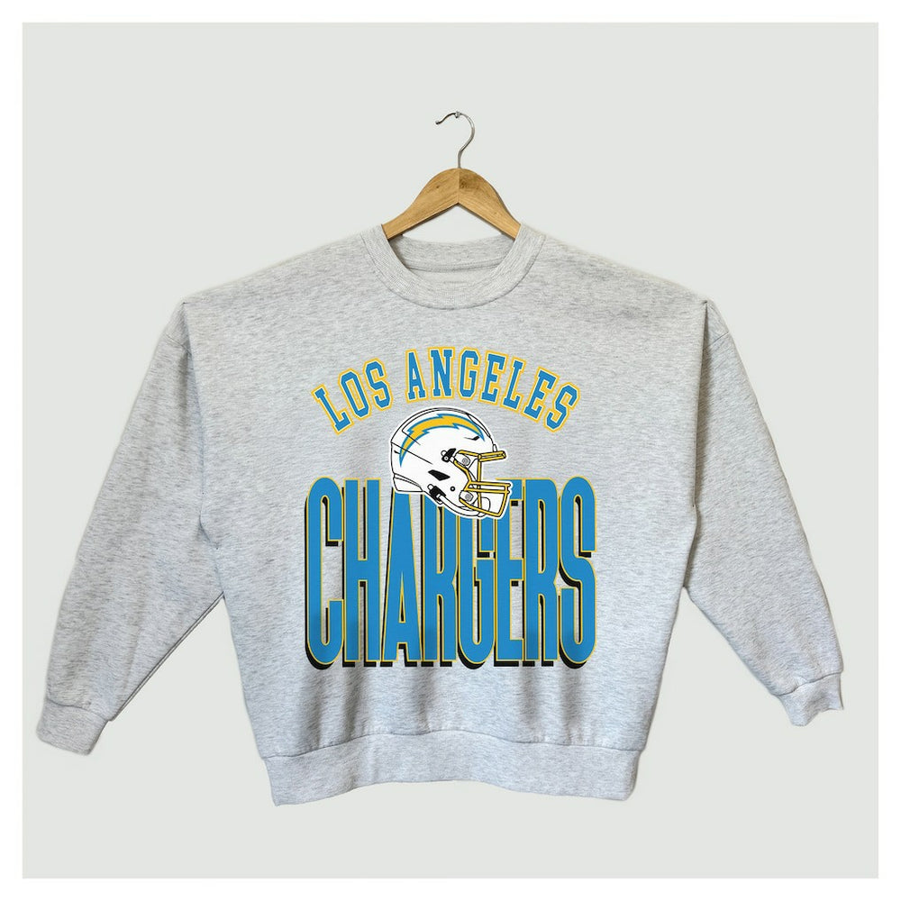 Gameday Couture Women's Fierce Focus Premium Oversized Fleece Pullover Sweatshirt - Los Angeles Chargers