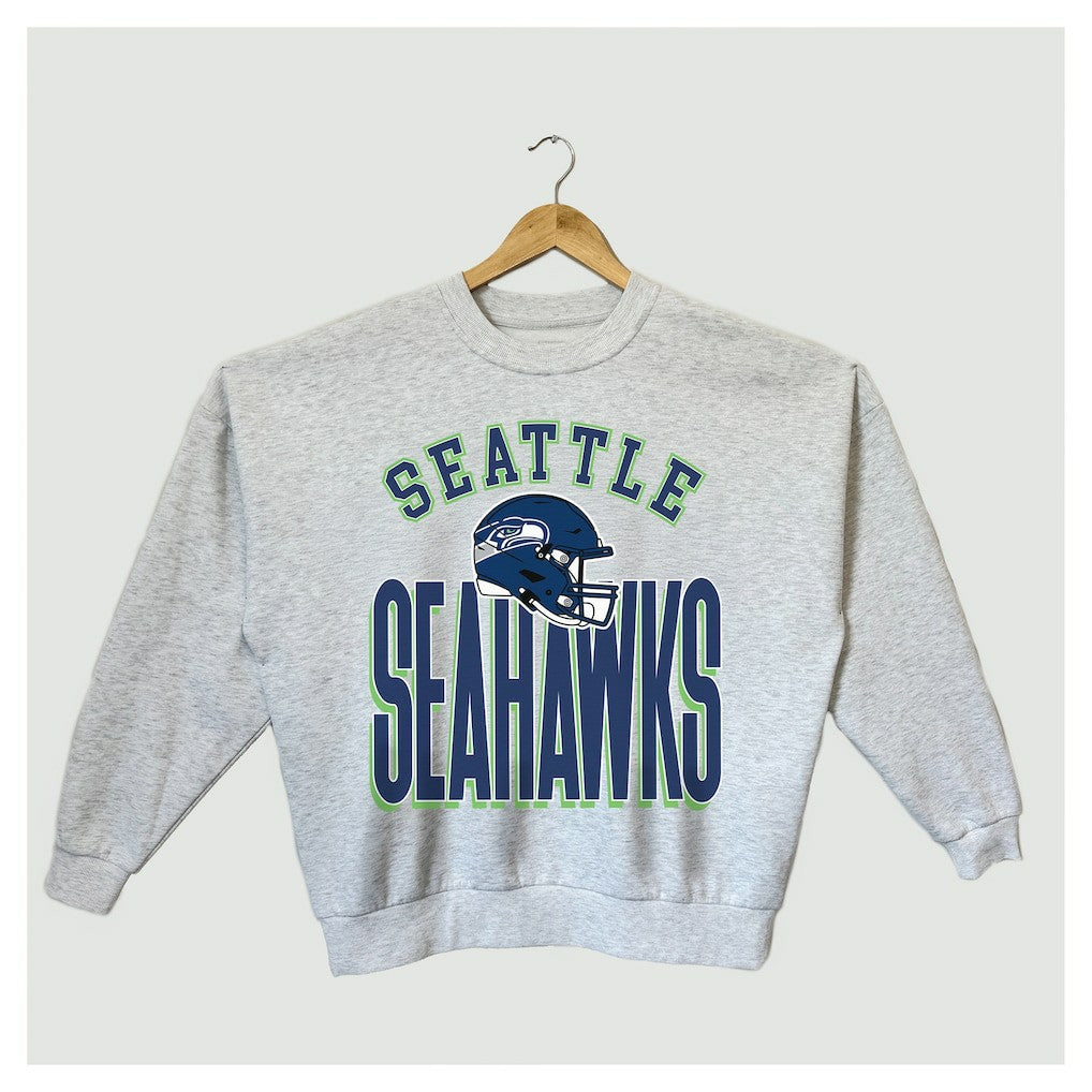 Gameday Couture Women's Fierce Focus Premium Oversized Fleece Pullover Sweatshirt - Seattle Seahawks