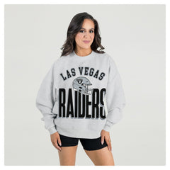 Gameday Couture Women's Fierce Focus Premium Oversized Fleece Pullover Sweatshirt - Las Vegas Raiders