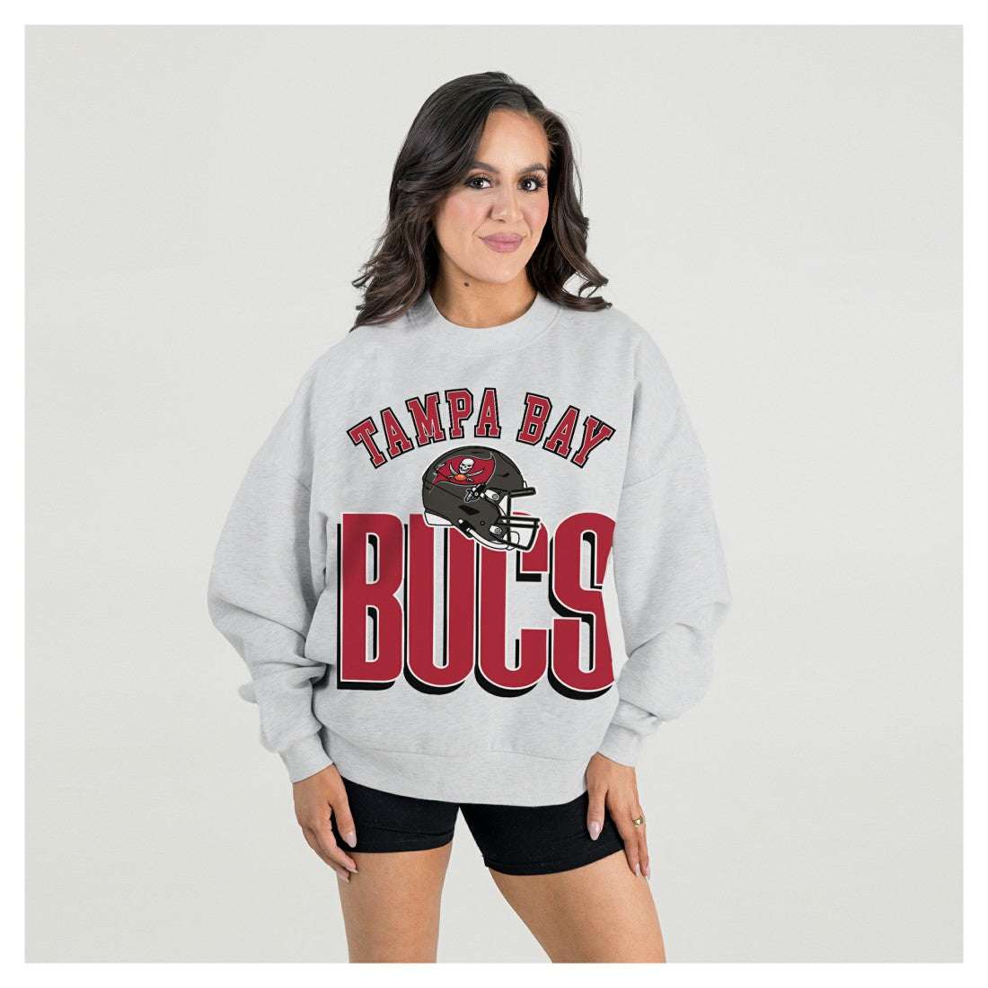 Gameday Couture Women's Fierce Focus Premium Oversized Fleece Pullover Sweatshirt - Tampa Bay Buccaneers