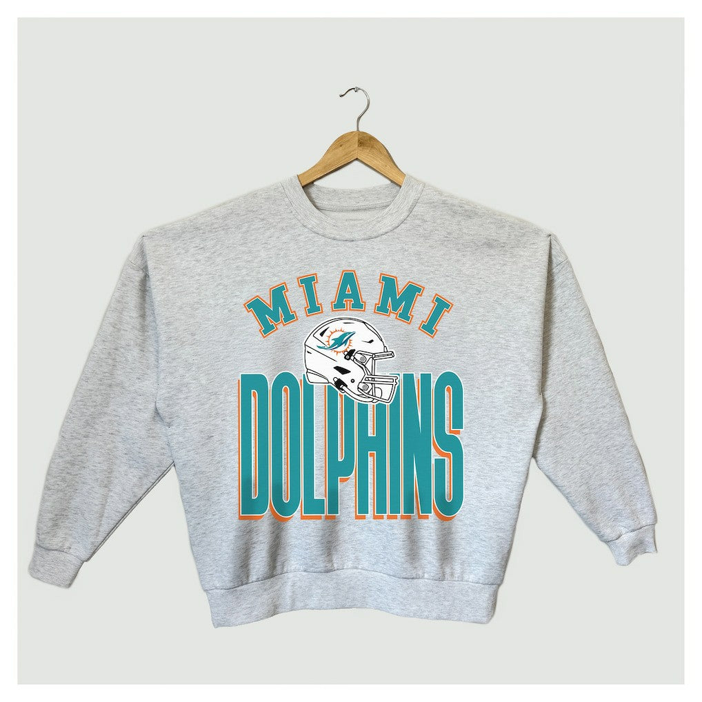 Gameday Couture Women's Fierce Focus Premium Oversized Fleece Pullover Sweatshirt - Miami Dolphins