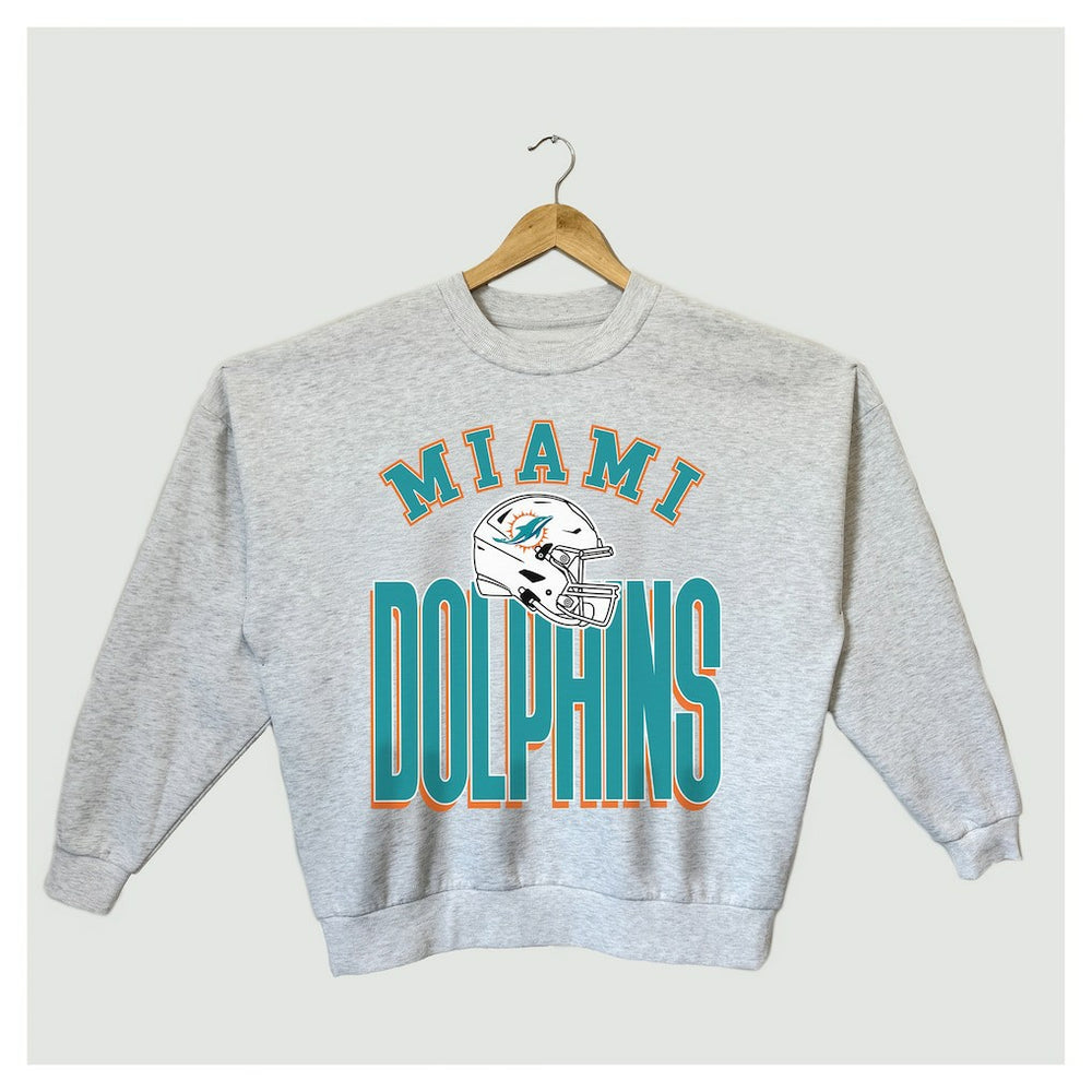 Gameday Couture Women's Fierce Focus Premium Oversized Fleece Pullover Sweatshirt - Miami Dolphins