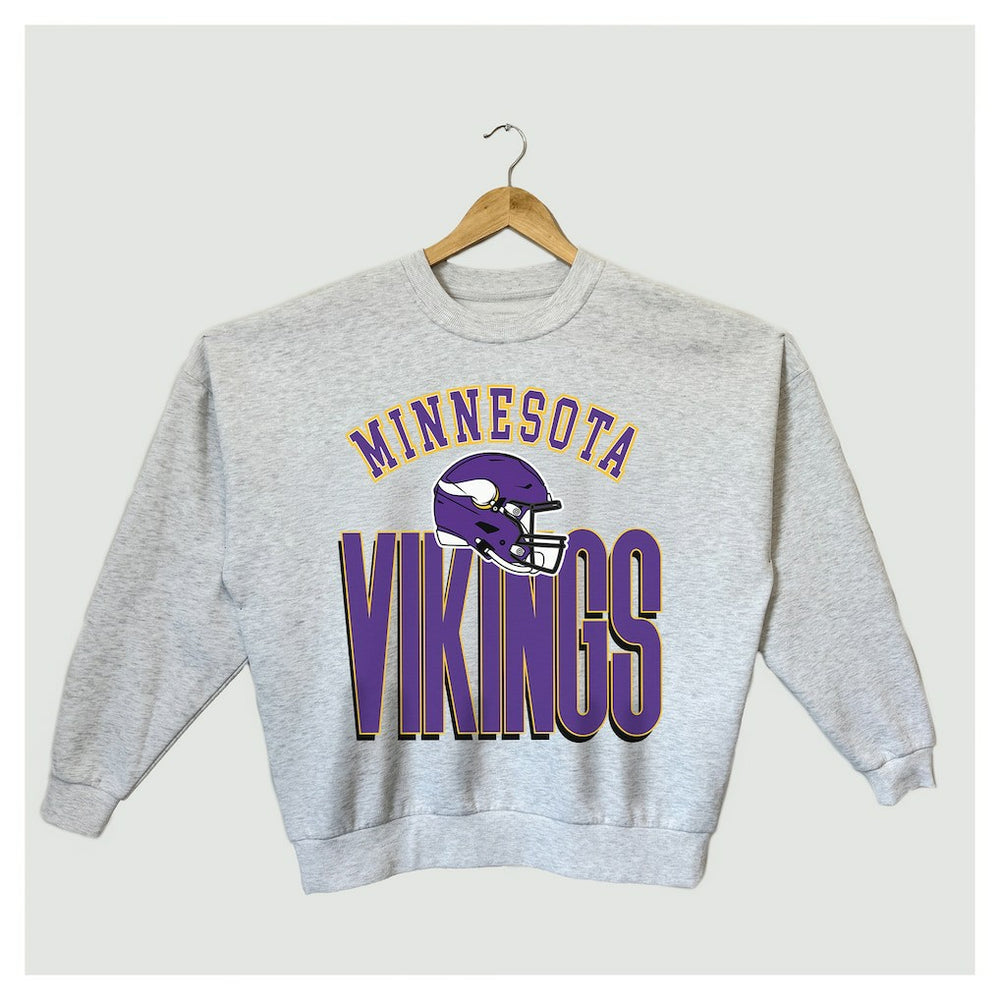 Gameday Couture Women's Fierce Focus Premium Oversized Fleece Pullover Sweatshirt - Minnesota Vikings
