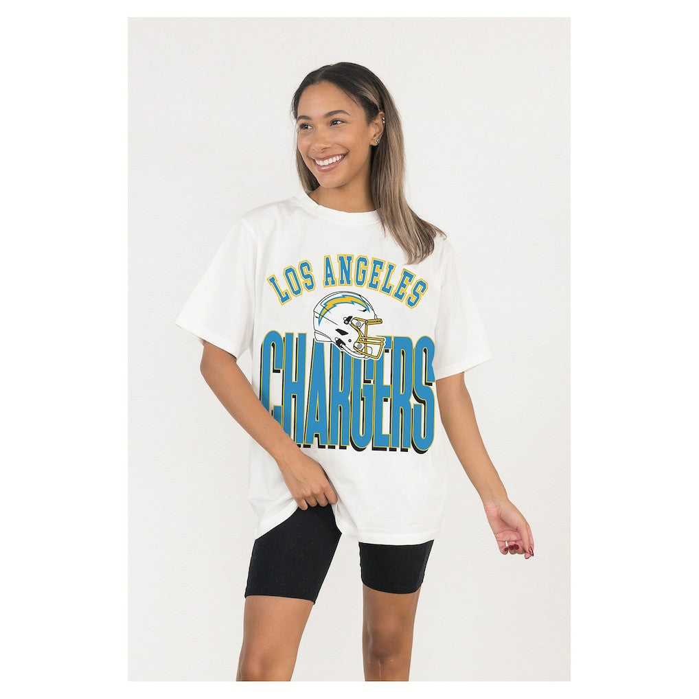 Gameday Couture Women's Oversized Classic Fierce Focus T-Shirt - Los Angeles Chargers