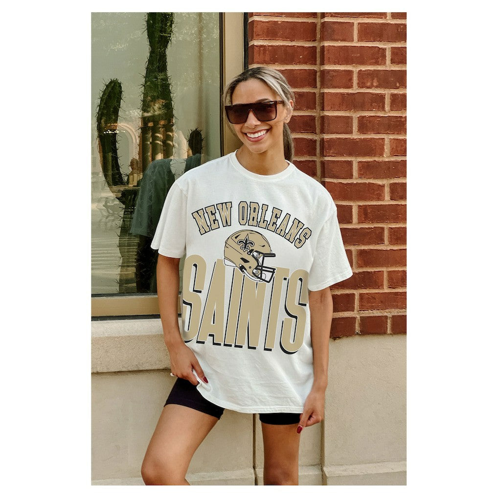 Gameday Couture Women's Oversized Classic Fierce Focus T-Shirt - New Orleans Saints