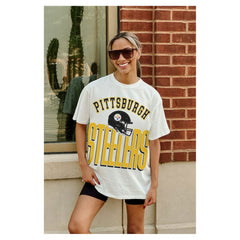 Gameday Couture Women's Oversized Classic Fierce Focus T-Shirt - Pittsburgh Steelers