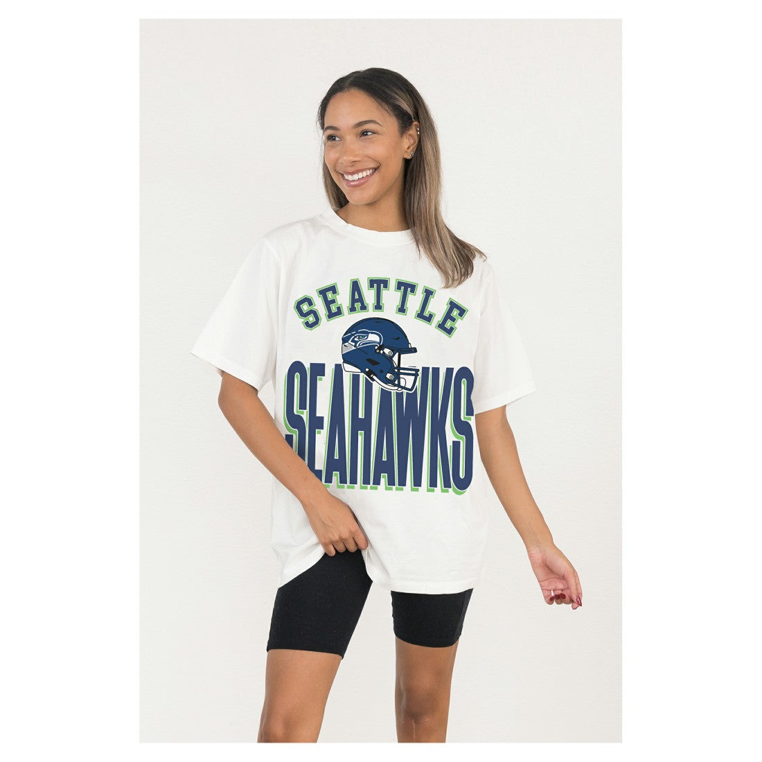 Gameday Couture Women's Oversized Classic Fierce Focus T-Shirt - Seattle Seahawks