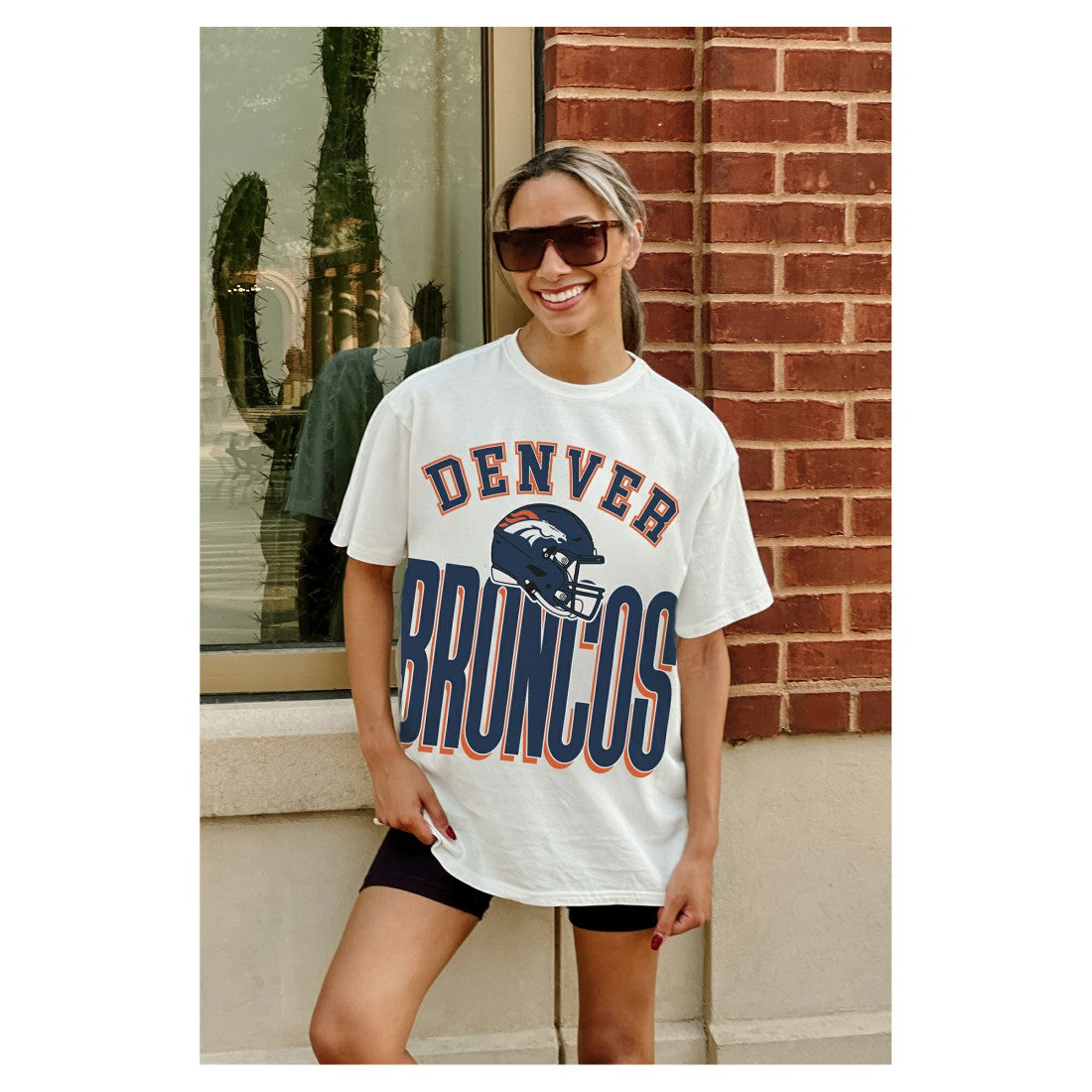 Gameday Couture Women's Oversized Classic Fierce Focus T-Shirt - Denver Broncos