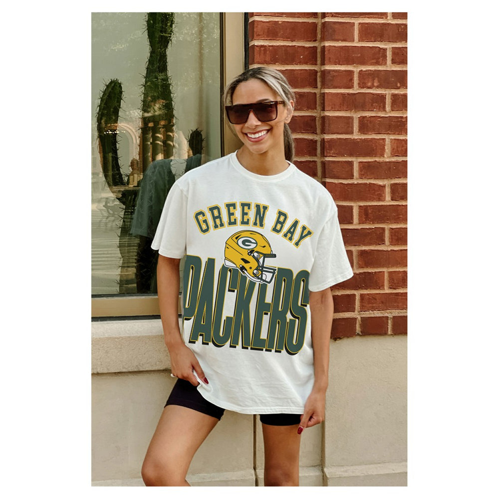 Gameday Couture Women's Oversized Classic Fierce Focus T-Shirt - Green Bay Packers