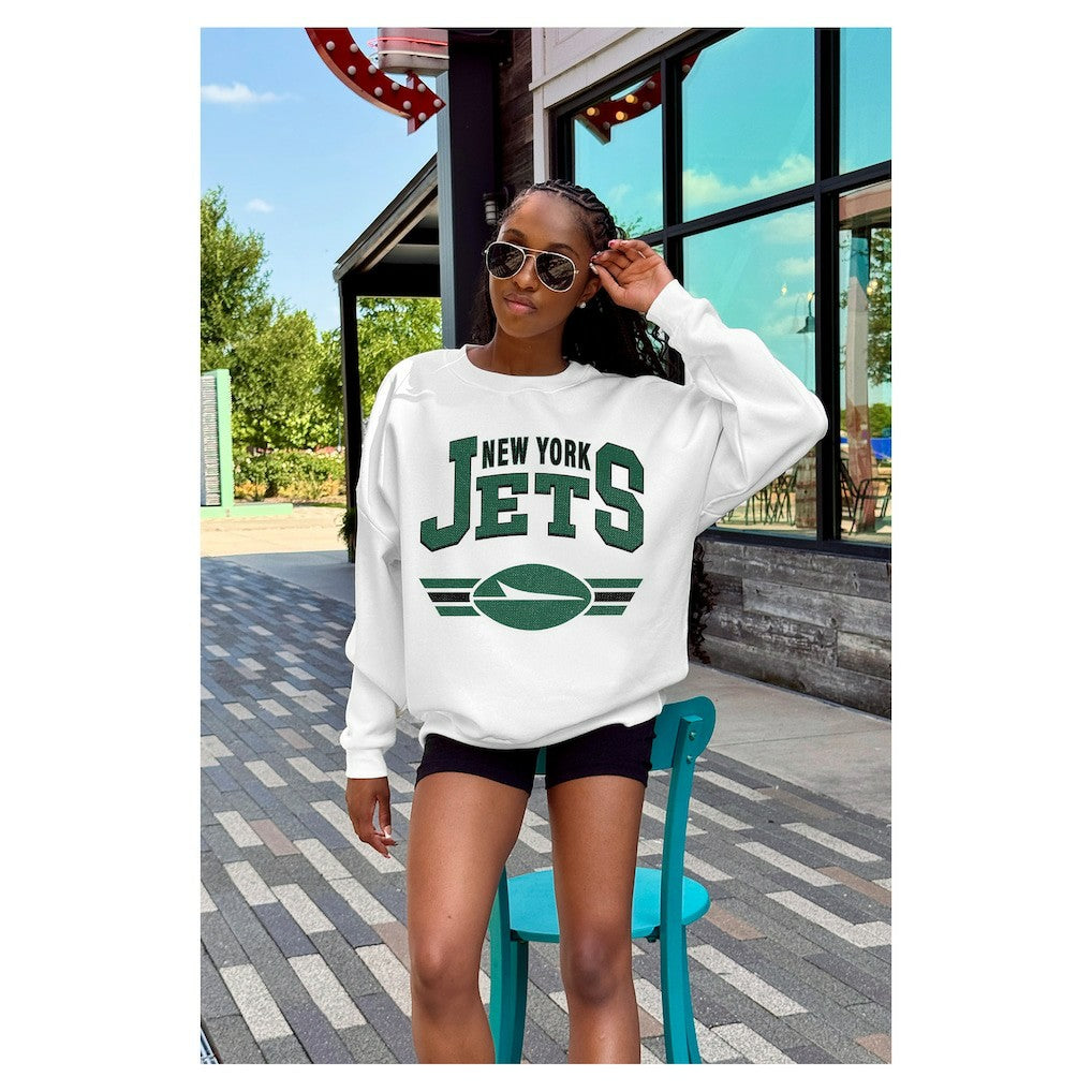 Gameday Couture Women's Swift Strike Premium Oversized Fleece Pullover Sweatshirt - New York Jets