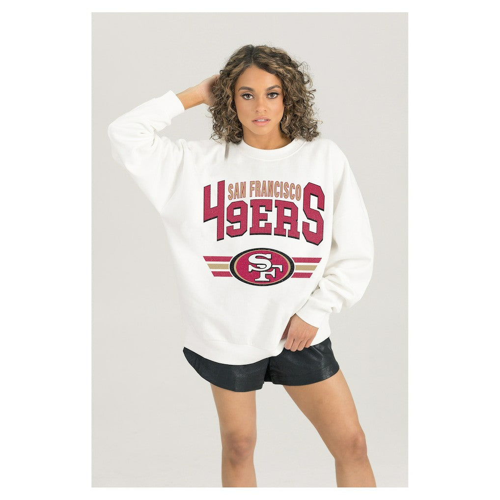 Gameday Couture Women's Swift Strike Premium Oversized Fleece Pullover Sweatshirt - San Francisco 49ers