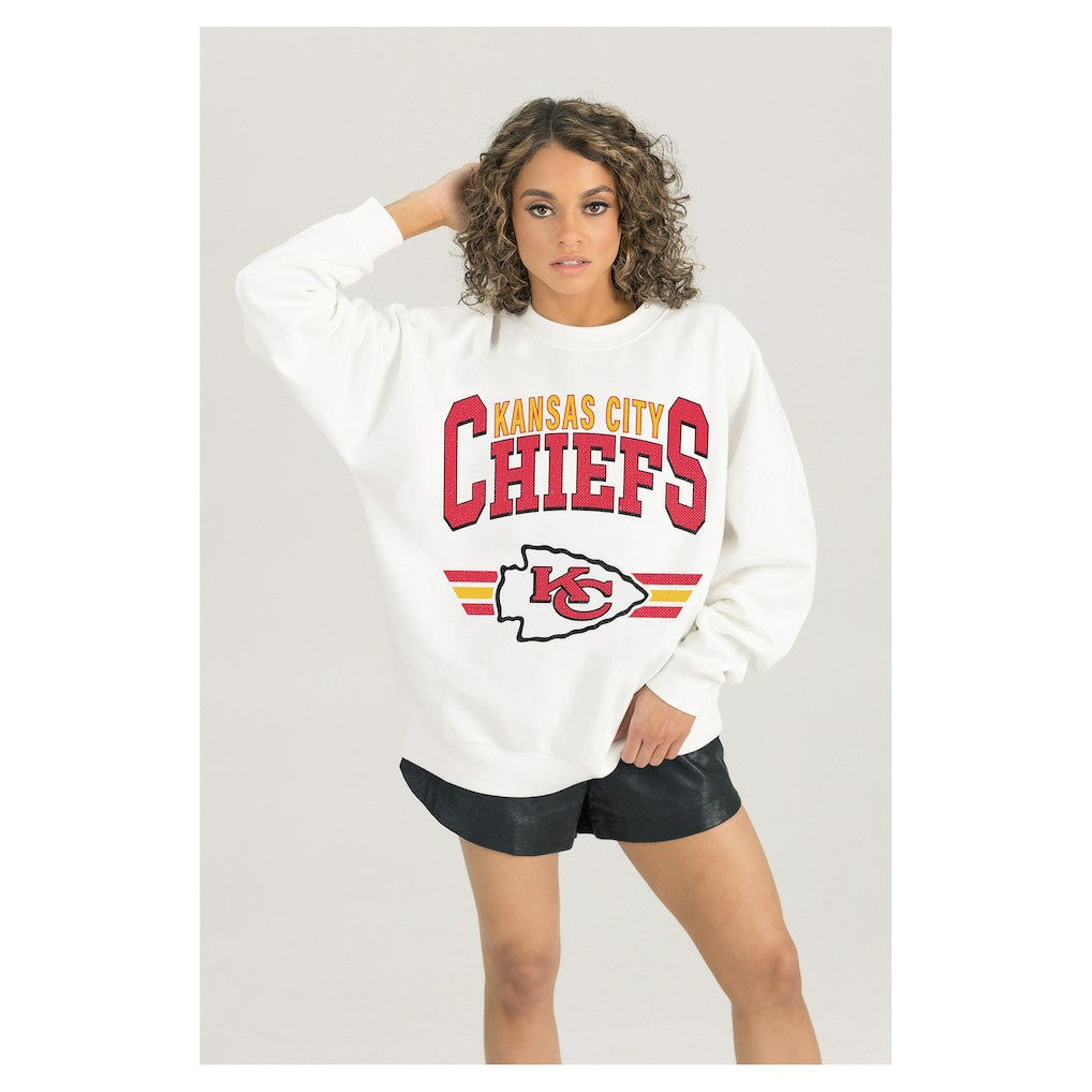 Gameday Couture Women's Swift Strike Premium Oversized Fleece Pullover Sweatshirt - Kansas City Chiefs