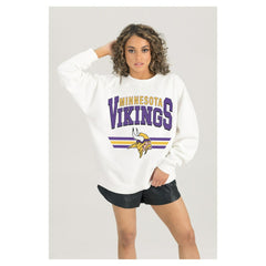 Gameday Couture Women's Swift Strike Premium Oversized Fleece Pullover Sweatshirt - Minnesota Vikings