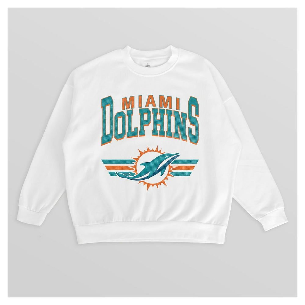 Gameday Couture Women's Swift Strike Premium Oversized Fleece Pullover Sweatshirt - Miami Dolphins