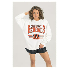 Gameday Couture Women's Swift Strike Premium Oversized Fleece Pullover Sweatshirt - Cincinnati Bengals