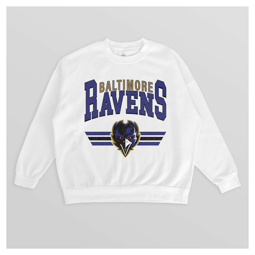Gameday Couture Women's Swift Strike Premium Oversized Fleece Pullover Sweatshirt - Baltimore Ravens