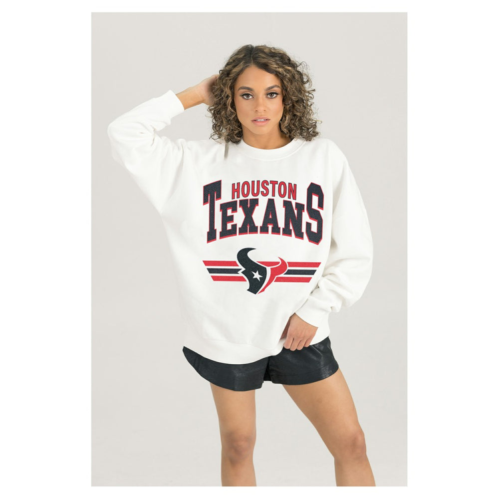Gameday Couture Women's Swift Strike Premium Oversized Fleece Pullover Sweatshirt - Houston Texans